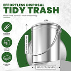 Utopia Kitchen Compost Bin for Kitchen Countertop, 1.3 Gallon Compost Bucket for Kitchen with Lid, Includes 1 Spare Charcoal Filter, Home Essentials - (Silver)