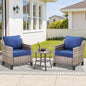 3 Pieces Patio Furniture Sets-Outdoor PE Rattan Wicker Chairs by AMCLOBA