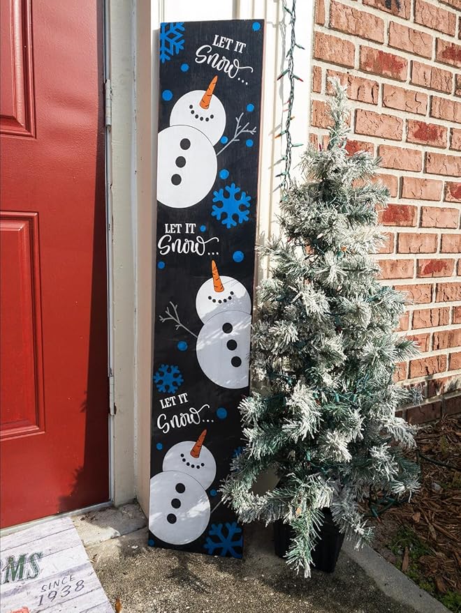 Christmas Stencils for Painting on Wood 35.4" Large Believe Let it Snow Stencil Christmas Stencils for Crafts Porch Sign Decor