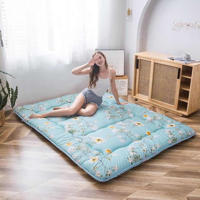 MAXYOYO Rustic Floral Korean Floor Mattress Japanese Futon Mattress, Foldable - Image 7