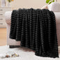 BEDELITE 3D Ribbed Jacquard Black Fleece Twin Blanket by BEDELITE