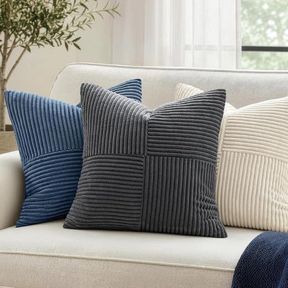 MIULEE Grey Decorative Euro Sham Pillow Covers 24x24 Inch 2 Pack | Boho - Image 3