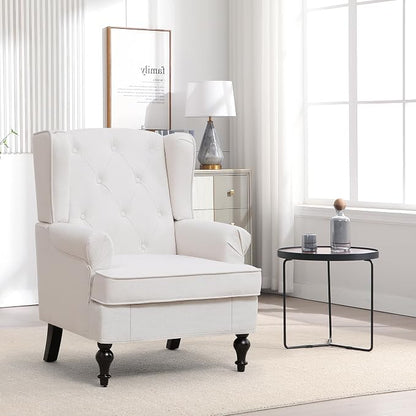 Accent Chair for Living Room, Mid Century Modern Upholstered Armchair, Wingback - Image 8