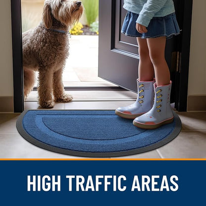 OLANLY Half Circle Front Door Mat Outside 35x23 All-Season Rubber Doormat | - Image 6