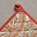 Maison d' Hermine Pot Holders Set 100% Cotton Heat Resistant Potholders 8" x 8" Hot Pads with Loop BBQ, Cooking, Baking, Grilling, Kitchen, Handling Hot Pans (Pack of 2, Kashmir Paisley)