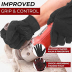 HANDLANDY Work Gloves for Men & Women, Utility Mechanic Working Gloves Touch Screen, Flexible Yard Work Gloves