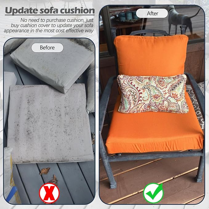 Sqodok Outdoor Cushion Covers 21x19 inch, Wicker Chair - Image 8