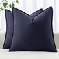 MIULEE Decorative Linen Pillow Covers 20x20 Inch Navy | Boho Farmhouse​ by MIULEE