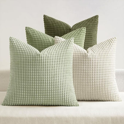 MIULEE Modern Farmhouse Decorative Spring Pillow Covers 20x20 Inch Set of 4 by MIULEE