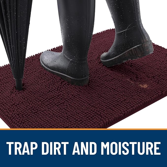 OLANLY Dog Door Mat for Muddy Paws 59x35, Super Absorbent Chenille Mud Mat | - Image 2