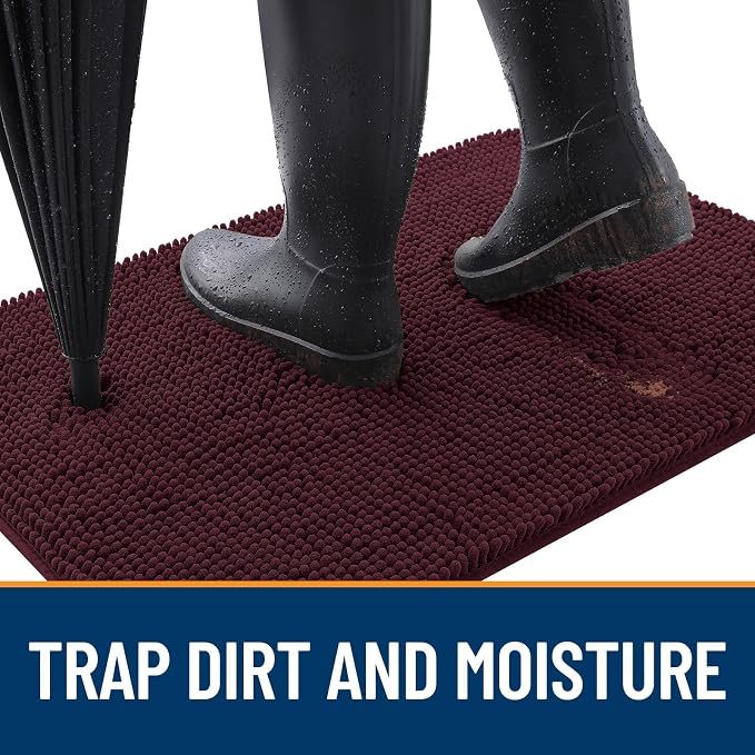 OLANLY Dog Door Mat for Muddy Paws 48x30, Super Absorbent Chenille Mud Mat | - Image 2