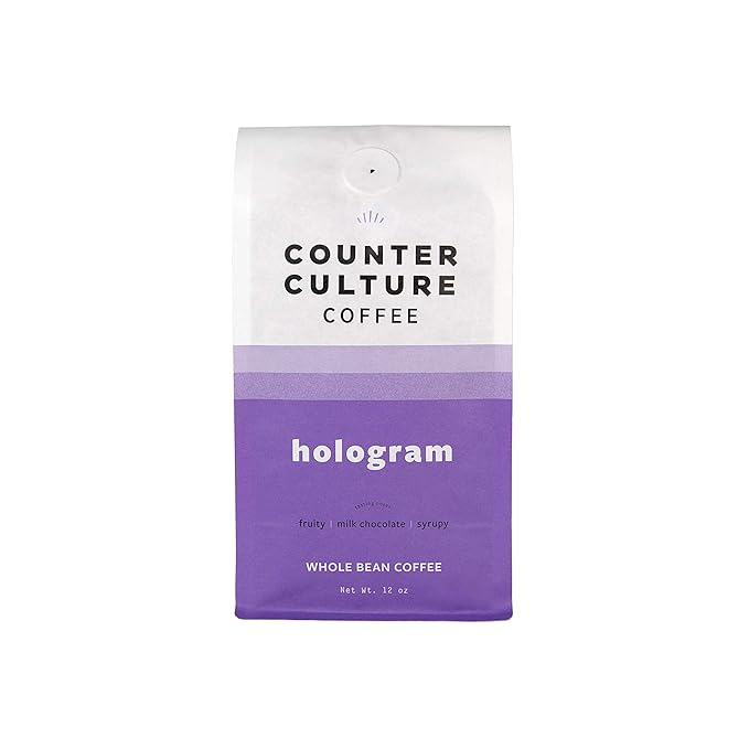 Counter Culture Coffee Hologram - Medium Roast, Sustainably Farmed, Kosher, Whole Bean Coffee, 12 oz (1 Bag)
