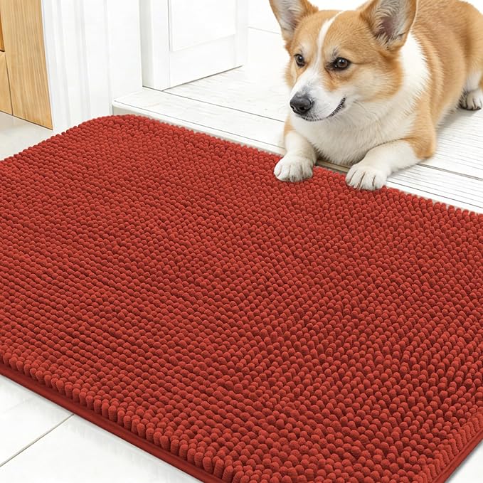 OLANLY Dog Door Mat for Muddy Paws 30x17, Super Absorbent Chenille Mud Mat | by OLANLY