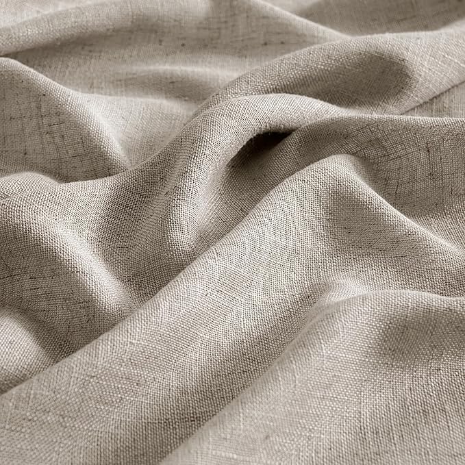 MIULEE Burlywood Birch Linen Curtains 52x108 Inch Long 2 Panels - Image 4