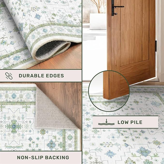Cream Oushak 7x9 Bedroom Rug - Image 5