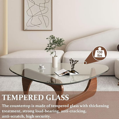 Modern Glass Coffee Table, 35.8" Small Center Table, Mid Century Tea Tables - Image 4