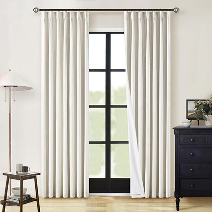 Natural Linen 100% Black Out Curtains 86 Inches Long 2 Panels Set | Pinch - Image 7