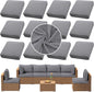 12PCS Patio Cushion Covers, Patio Furniture Couch Seat Slipcovers | Washable by SUKAIKEQA