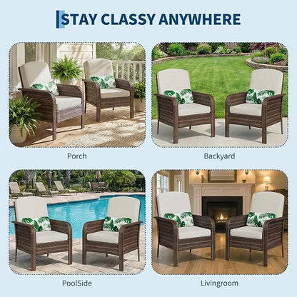GarveeLife 2-Piece Wicker Chair Set, Comfortable, - Image 5