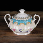 fanquare 15 Pieces European Retro Rose Tea Set,English Flora Tea Set for Adults,Porcelain Coffee Set