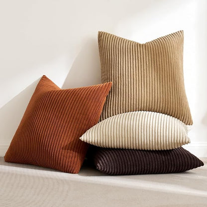 MIULEE Fall Decorative Throw Pillow Covers Chocolate Brown Rust 20x20 | Set of 4 - Image 7