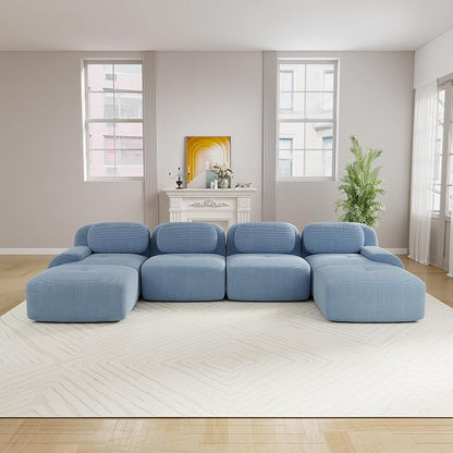Boneless Sectional Couch, No Assembly Required, 152.7” U Shaped Modular Cloud - Image 2
