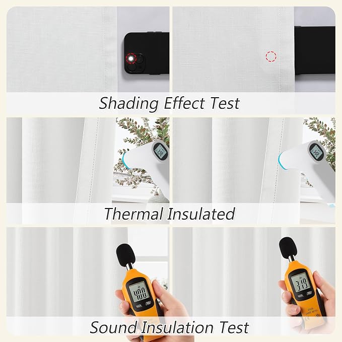 100% Blackout Extra Wide 100 Inch Linen Ceiling Curtains 96 Inches Long 8FT - Image 5