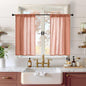 BGment Terracotta Linen Kitchen Curtains 36 Inch Length, Small Semi Sheer by BGment