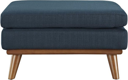 Modway Engage Mid-Century Modern Upholstered Fabric Ottoman in Azure - Image 5