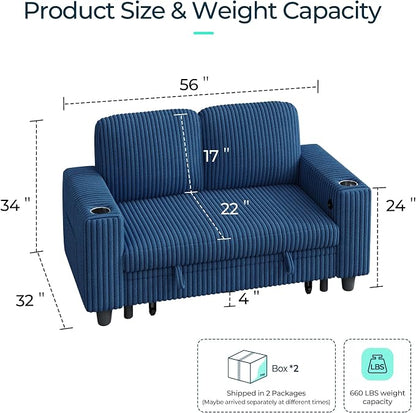 LINSY HOME Loveseat Sofa with Storage - Image 2