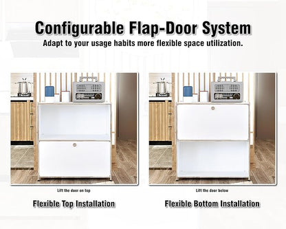 32.5-Inch Flip-Top Side Table & Buffet Cabinet - Image 6