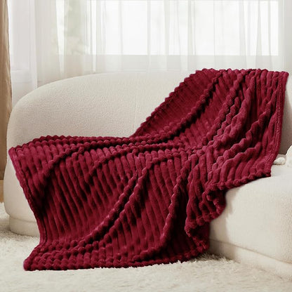Bedsure Soft Twin XL Blanket for Bed Dorm Deep Red 66"x90" | Birthday Gifts for - Image 5