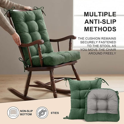 Lokex Rocking Chair Cushion Only, Tufted Non-Slip Comfortable Rocking Chair - Image 6