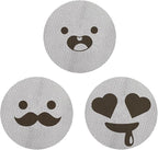58.5mm Espresso Puck Screen 3-Pack, Lower Shower Screen, Metal Coffee Reusable Filter for 58mm Espresso Portafilter Basket, 1.7 Thickness(Cute Face)