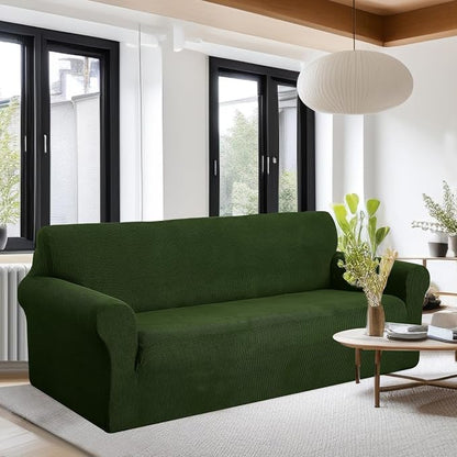 U-NICE HOME Oversized Stretch Couch Cover Slipcover, Bronze Green | 3 Cushion - Image 2