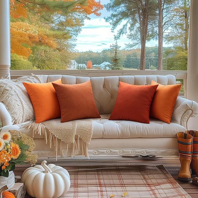 MIULEE Pack of 2 Decorative Outdoor Solid Waterproof Throw Pillow Covers Faux - Image 6