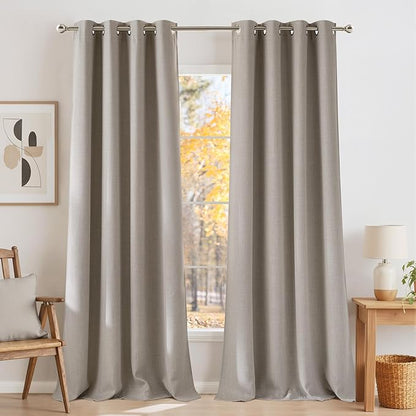 NICETOWN Faux Linen Angora Blackout Curtains 84 inches Long by NICETOWN