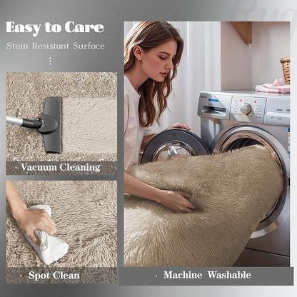 8x10 Area Rugs for Living Room: Fluffy Shag Soft Washable Rug Large Fuzzy Plush - Image 3
