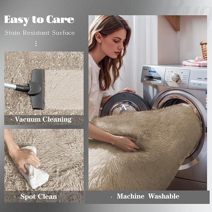 5x8 Area Rug for Living Room: Fluffy Shag Soft Washable Rugs Fuzzy Plush Indoor - Image 5