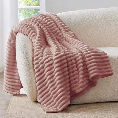 BEDELITE Ribbed Fleece Throw Blanket - Image 6