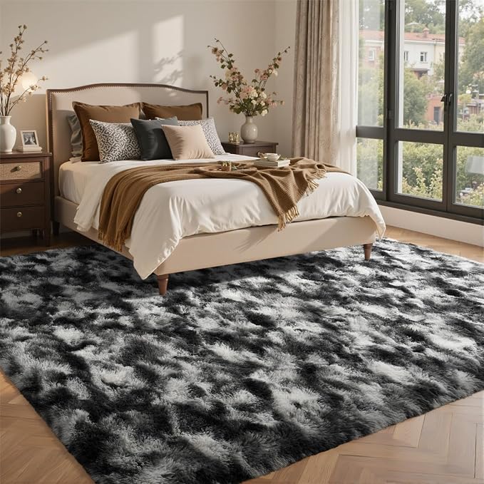 7x10 Ft Extra Large Shag Rugs for Living Room, Tie Dyed Ultra Soft Fluffy Furry - Image 3