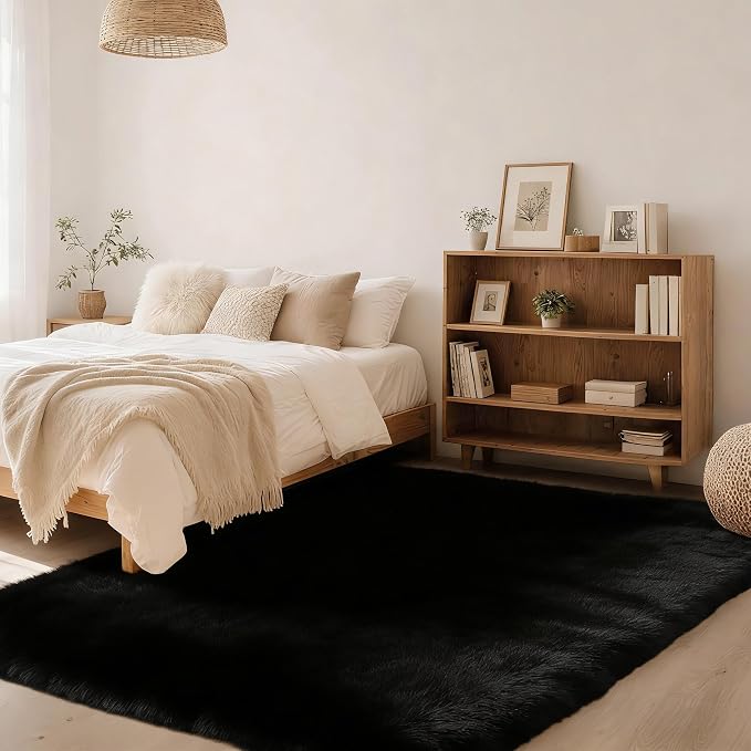 9x12 Area Rug Fluffy Shaggy Ultra Soft Faux Fur Non-Slip Machine Washable Carpet - Image 2