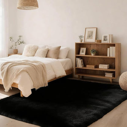 8x10 Area Rug Fluffy Shaggy Ultra Soft Faux Fur Non-Slip Machine Washable Carpet - Image 3