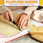 15.7x23.4 Pizza Mats for Rolling Dough - Stain-Proof Large Silicone Baking Mat with Measurements, Non-Stick Baking Rolling Mat - Heat Resistant Kneading Dough Sheet for Bread, Pizza, Pasta & Pie