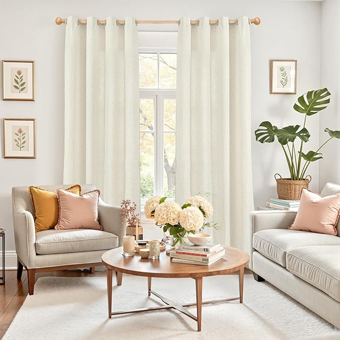 YoungsTex Extra Long Linen Curtains 95 Inch Length - Image 2