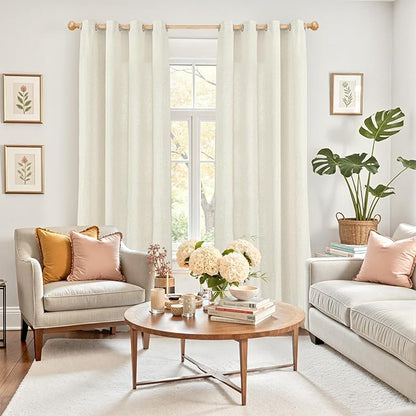 YoungsTex Extra Long Linen Curtains 95 Inch Length - Image 2