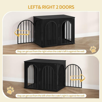 Hzuaneri 31.5'' Wooden Dog Crate Furniture, Indoor Dog Kennel Dogs Cage - Image 4