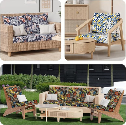 8Pcs Outdoor Cushion Covers, Stretch Patio Furniture Couch Chair Slipcovers | - Image 8