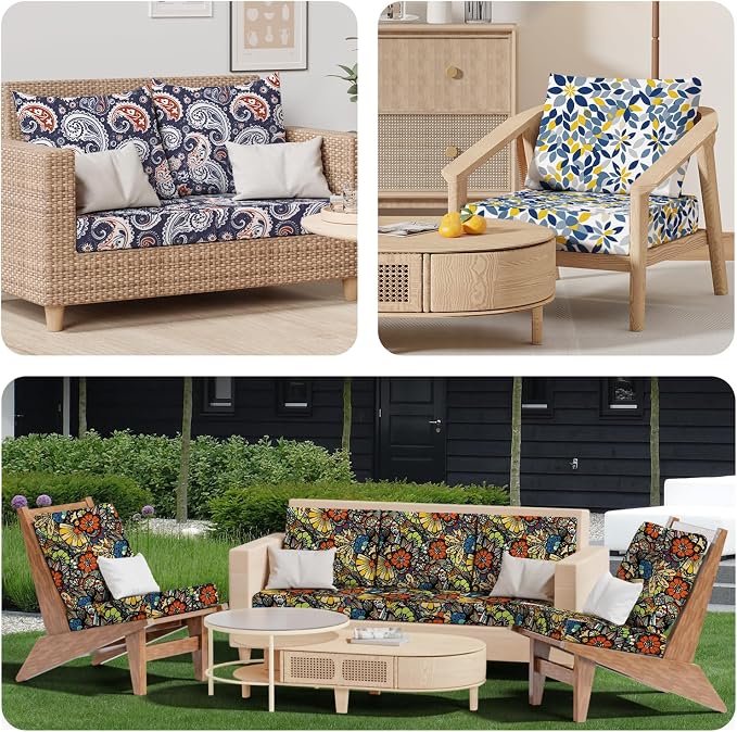 8Pcs Outdoor Cushion Covers, Stretch Patio Furniture Couch Chair Slipcovers | - Image 9