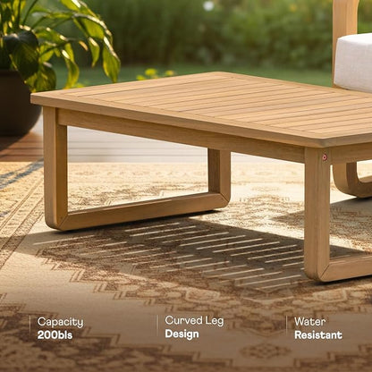 Idzo Ivy Loveseat with Coffee Table – Beige Fabric, 2-Seater Outdoor Sofa Set - Image 5